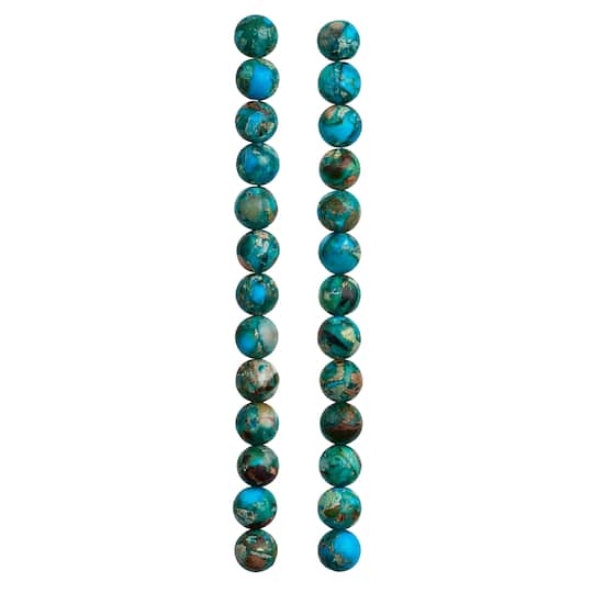 12 Pack: Sapphire Serpentine Jasper Round Beads, 8mm by Bead Landing™
